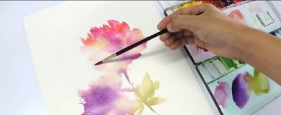 水彩湿画法讲解：好学又好看的水彩花卉教程 - 图画吧TUHUABA