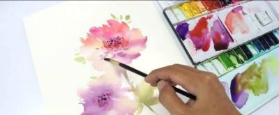 水彩湿画法讲解：好学又好看的水彩花卉教程 - 图画吧TUHUABA