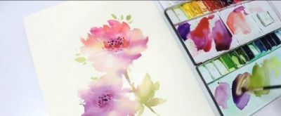 水彩湿画法讲解：好学又好看的水彩花卉教程 - 图画吧TUHUABA