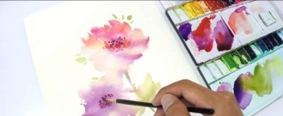 水彩湿画法讲解：好学又好看的水彩花卉教程 - 图画吧TUHUABA