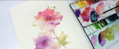水彩湿画法讲解：好学又好看的水彩花卉教程 - 图画吧TUHUABA