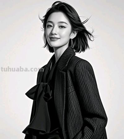 美女素描画像 - 图画吧TUHUABA