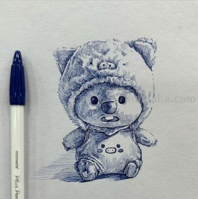 钢笔素描比较考验基本功，这些素描对形体和质感的理解很到位 - 图画吧TUHUABA