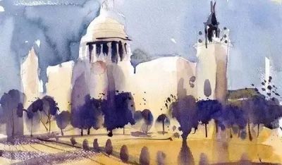 英国水彩大师Keith Hornblow风景绘画作品欣赏 - 图画吧TUHUABA