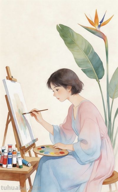 被这组水彩画治愈了！晕染温柔，每一幅都藏着东方诗意 - 图画吧TUHUABA