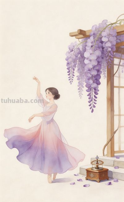 被这组水彩画治愈了！晕染温柔，每一幅都藏着东方诗意 - 图画吧TUHUABA