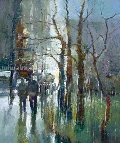 当代印象派画家丹·麦考油画作品欣赏 - 图画吧TUHUABA