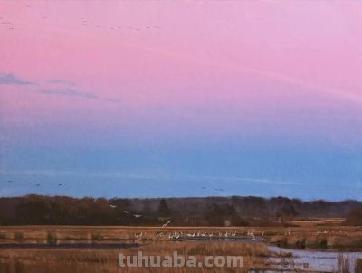 简约的风景画，美国画家Ben Bauer作品 - 图画吧TUHUABA