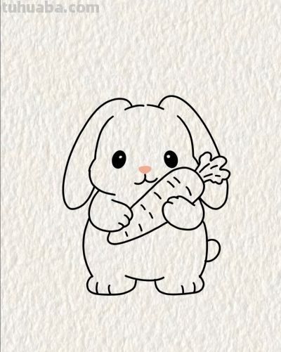 可爱的小兔子丨画个简笔画分享 - 图画吧TUHUABA