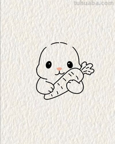 可爱的小兔子丨画个简笔画分享 - 图画吧TUHUABA
