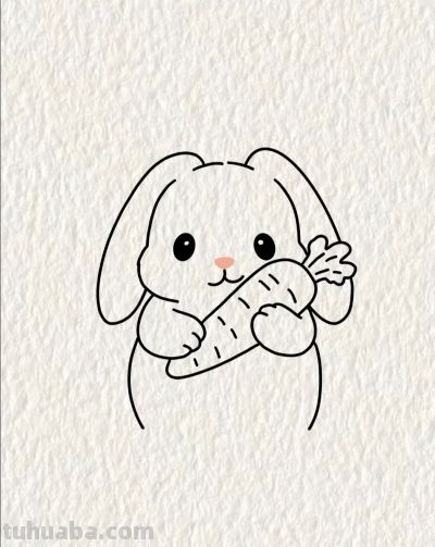 可爱的小兔子丨画个简笔画分享 - 图画吧TUHUABA