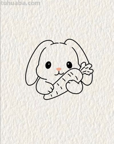 可爱的小兔子丨画个简笔画分享 - 图画吧TUHUABA