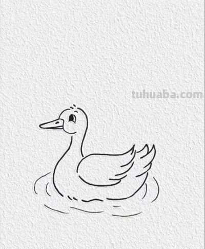 小鸭戏清波 简笔漾童真丨记忆简笔画分享 - 图画吧TUHUABA