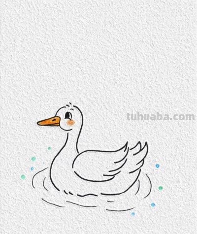 小鸭戏清波 简笔漾童真丨记忆简笔画分享 - 图画吧TUHUABA