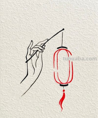 灯暖元夕夜 素手悬红照笑颜丨燕子简笔画分享 - 图画吧TUHUABA