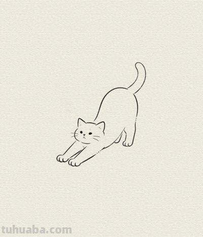 简笔画 慵懒猫咪的可爱瞬间丨每天一幅画分享 - 今日头条