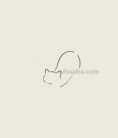 简笔画 慵懒猫咪的可爱瞬间丨每天一幅画分享 - 图画吧TUHUABA