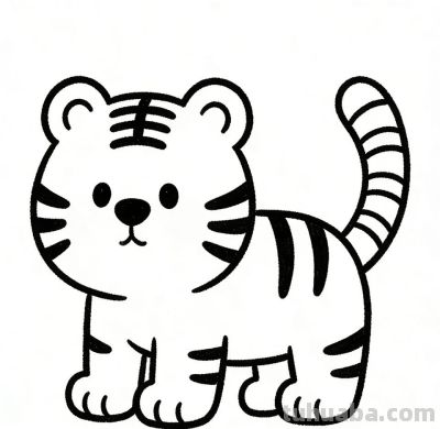 大家好！今天我带大家画老虎的简笔画。 - 图画吧TUHUABA