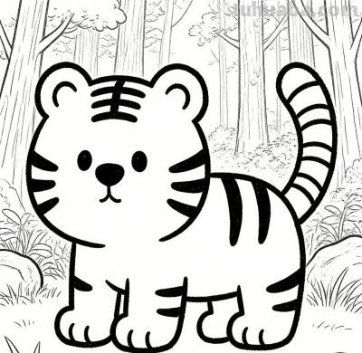 大家好！今天我带大家画老虎的简笔画。 - 图画吧TUHUABA