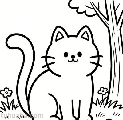 大家好！今天我带大家画猫的简笔画。 - 图画吧TUHUABA