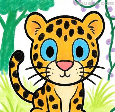大家好！今天我带大家画豹的简笔画。 - 图画吧TUHUABA