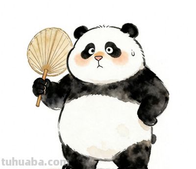 熊猫扇风驱酷暑 水彩绘出萌趣足丨Kdai有画说分享 - 今日头条