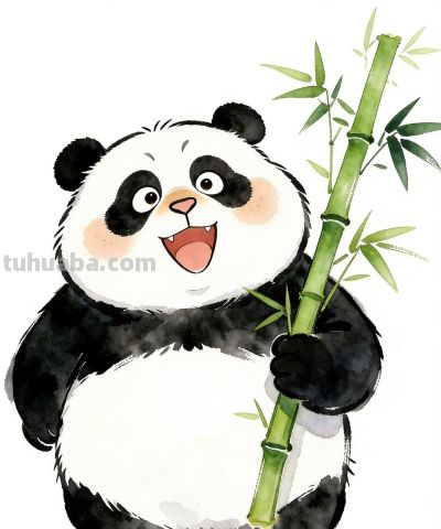 熊猫扇风驱酷暑 水彩绘出萌趣足丨Kdai有画说分享 - 图画吧TUHUABA