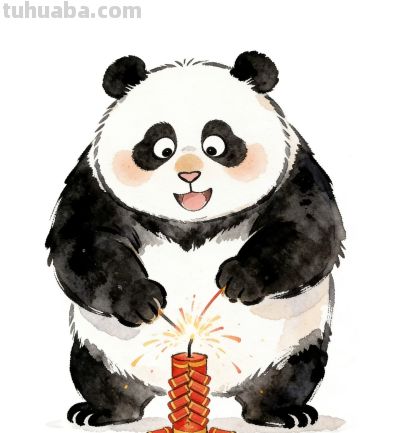 熊猫扇风驱酷暑 水彩绘出萌趣足丨Kdai有画说分享 - 图画吧TUHUABA