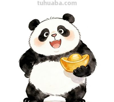 熊猫扇风驱酷暑 水彩绘出萌趣足丨Kdai有画说分享 - 图画吧TUHUABA