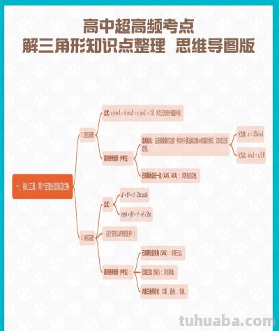 高中超高频考点解三角形知识点整理 思维导图版 - 图画吧TUHUABA