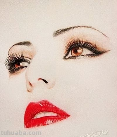 一组优美性感的明星肖像彩铅画！ - 图画吧TUHUABA