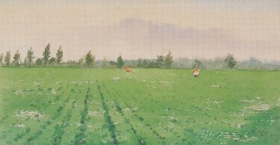 梁栋作品赏，耕耘在田野大地上的水彩 - 图画吧TUHUABA