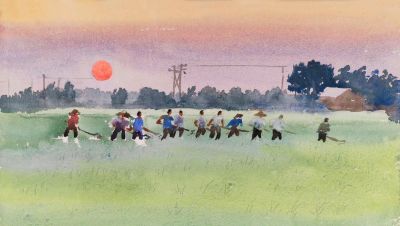 梁栋作品赏，耕耘在田野大地上的水彩 - 图画吧TUHUABA