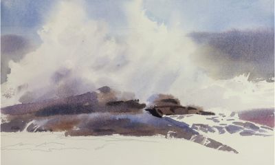 2 分钟学会！水彩海景 “虚实” 画法，新手也能画出高级感 - 图画吧TUHUABA