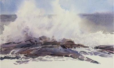 2 分钟学会！水彩海景 “虚实” 画法，新手也能画出高级感 - 图画吧TUHUABA