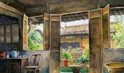 画里乡村，水彩徽州 - 图画吧TUHUABA