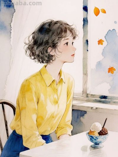 收藏治愈系女生插画｜文艺水彩风 - 图画吧TUHUABA