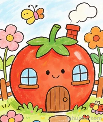 宝宝画画打卡素材 | 蔬菜房子（收藏） - 图画吧TUHUABA