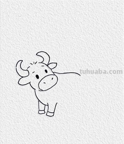 小牛憨态萌 一笔一画间 童趣跃然纸上丨记忆简笔画分享 - 图画吧TUHUABA