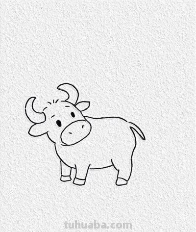 小牛憨态萌 一笔一画间 童趣跃然纸上丨记忆简笔画分享 - 图画吧TUHUABA