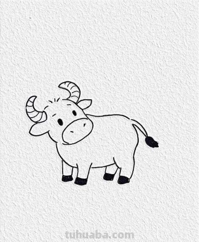 小牛憨态萌 一笔一画间 童趣跃然纸上丨记忆简笔画分享 - 图画吧TUHUABA