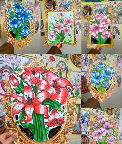 3.8日妇女节绘画素材欣赏，送自己一束花呀！ - 图画吧TUHUABA