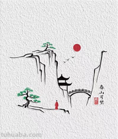 古风意境简笔画分享 - 图画吧TUHUABA