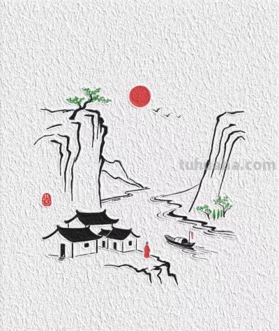 古风意境简笔画分享 - 图画吧TUHUABA