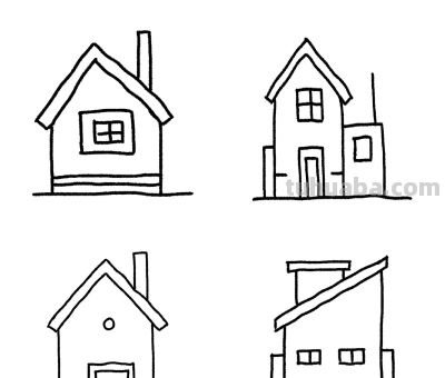 房子简笔画来啦来啦，小小朋友画起来！ - 图画吧TUHUABA