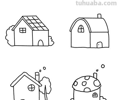 房子简笔画来啦来啦，小小朋友画起来！ - 图画吧TUHUABA