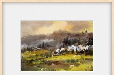 每日一画 | 霞色初分山半暖，草光遥接野村虚——街头小品·写意水彩 - 今日头条