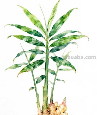水彩画｜生姜 - 图画吧TUHUABA