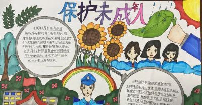 【普法强基】我为“未保法”代言，普法宣传手抄报获奖作品展 - 图画吧TUHUABA