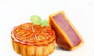 教你用彩铅画中秋月饼！美美哒！ - 图画吧TUHUABA